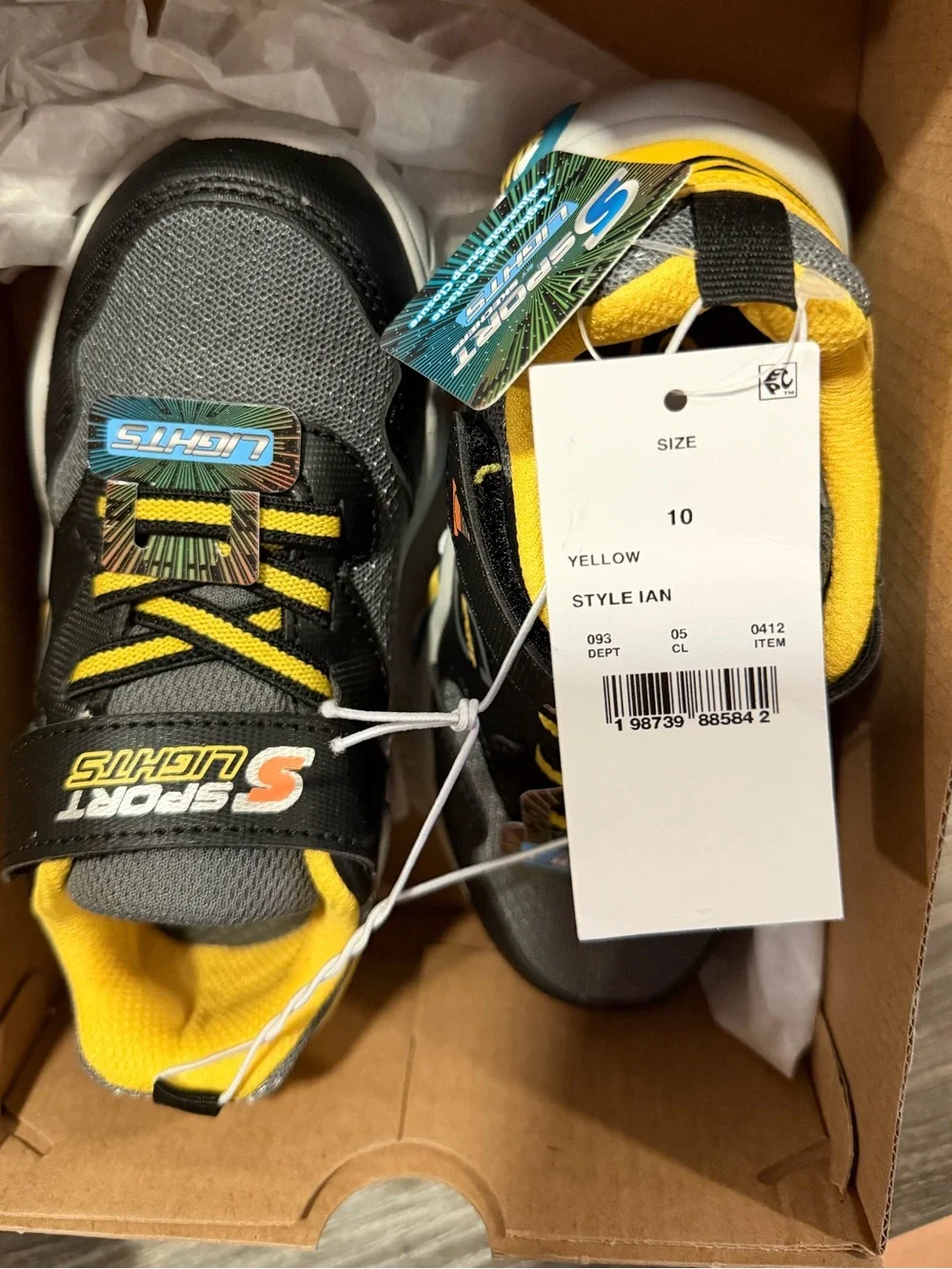 Skechers Kids' Gray & Yellow Light-Up Construction Sneakers 10T